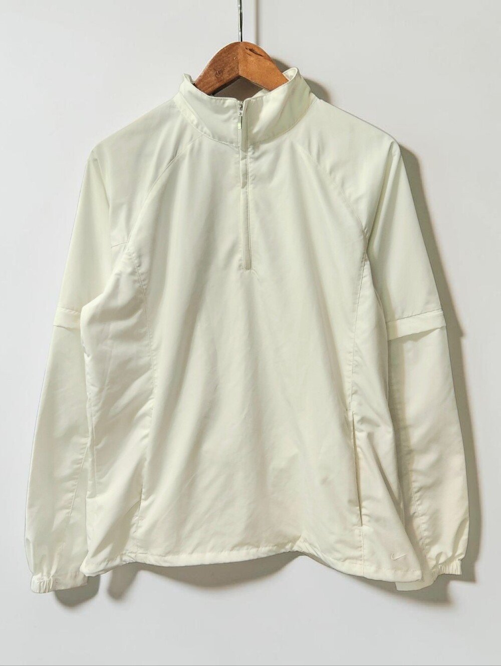 Y2K Nike Golf Storm Wind Jacket Removable Sleeves Womens L  331906 100 White Top